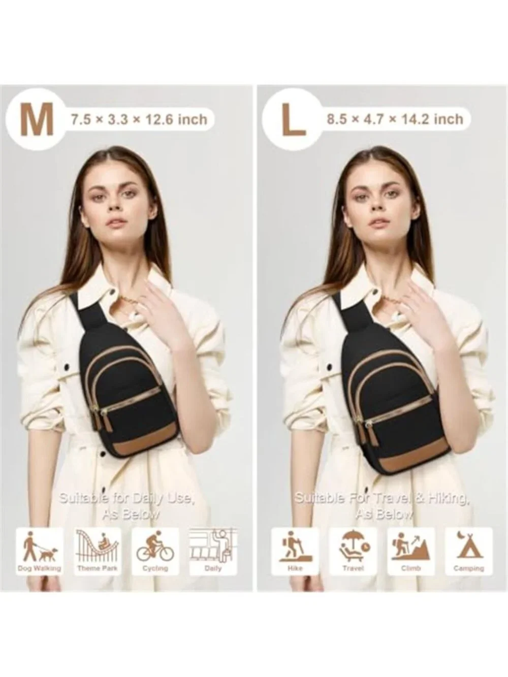 Women's Crossbody Bags Waterproof Sling Shoulder Bag Fanny Pack